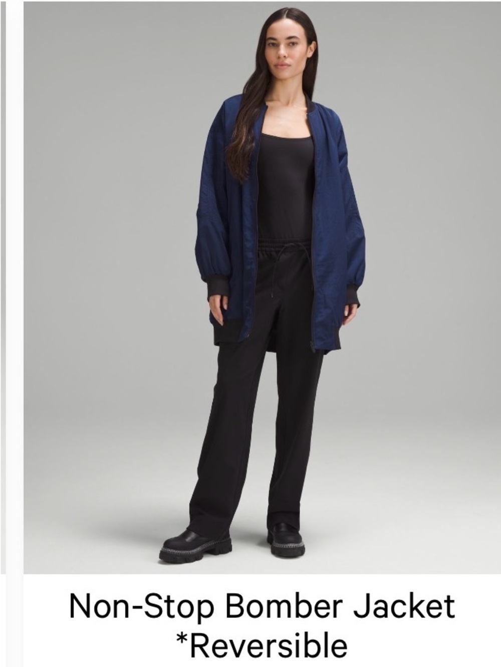 lululemon athletica Non-Stop Reversible Bomber Jacket - Navy and Black